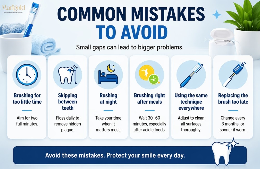 Comman mistakes to avoid in oral hygiene