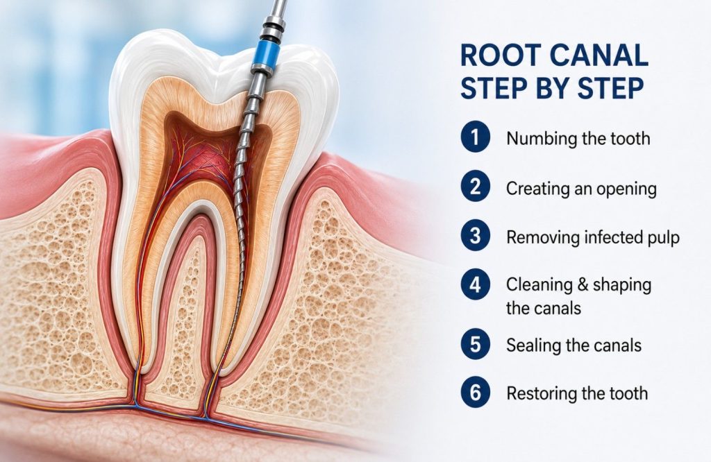 root canal treatment step by step