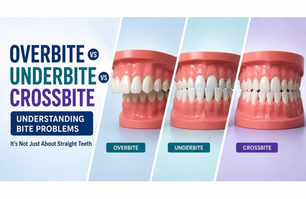 overbite crossbite and underbite