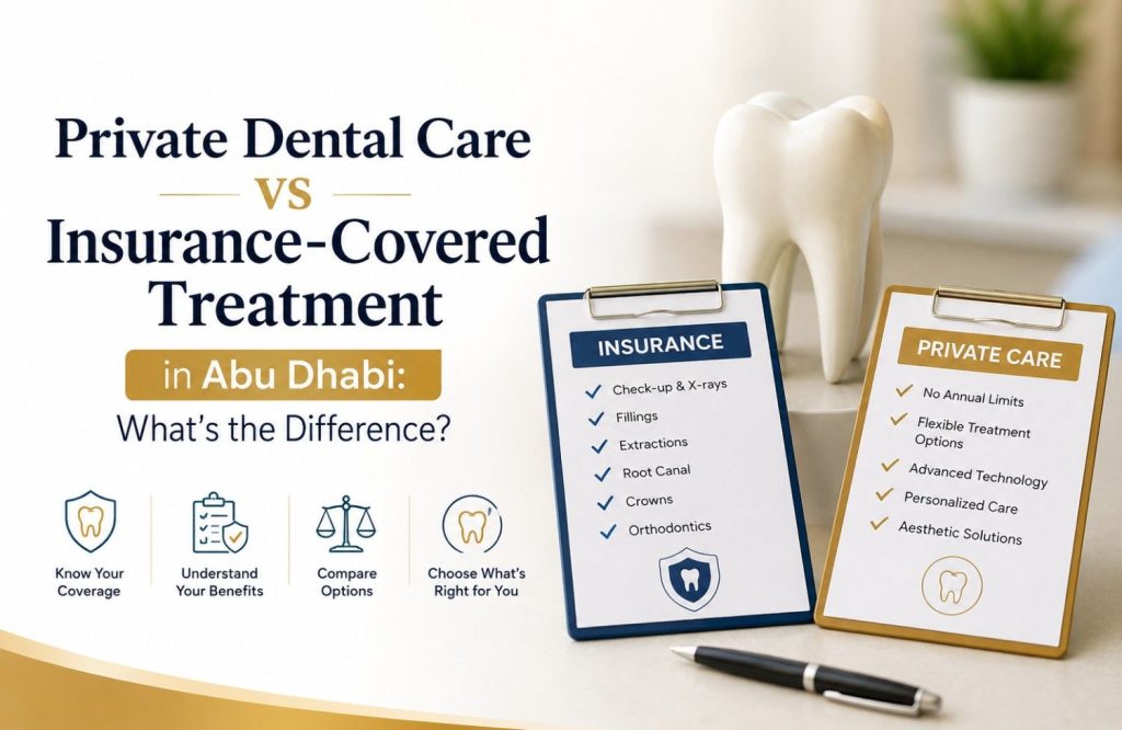 Private Dental Care vs Insurance-Covered Treatment in Abu Dhabi: What's the Difference?
